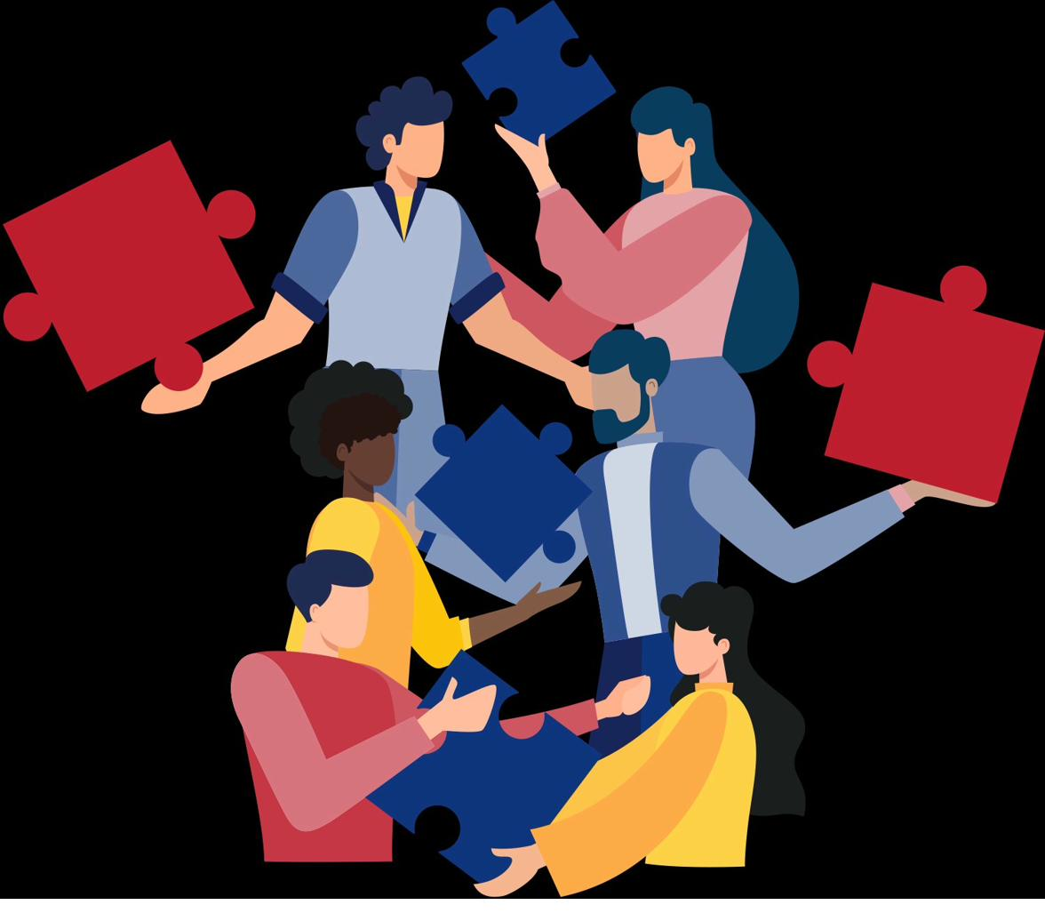 Professional team organised around business transformation